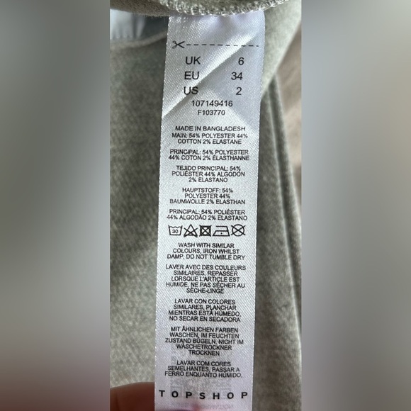 Topshop Women’s Gray Flare Leg Trousers NWT Size 2 - Picture 5 of 7